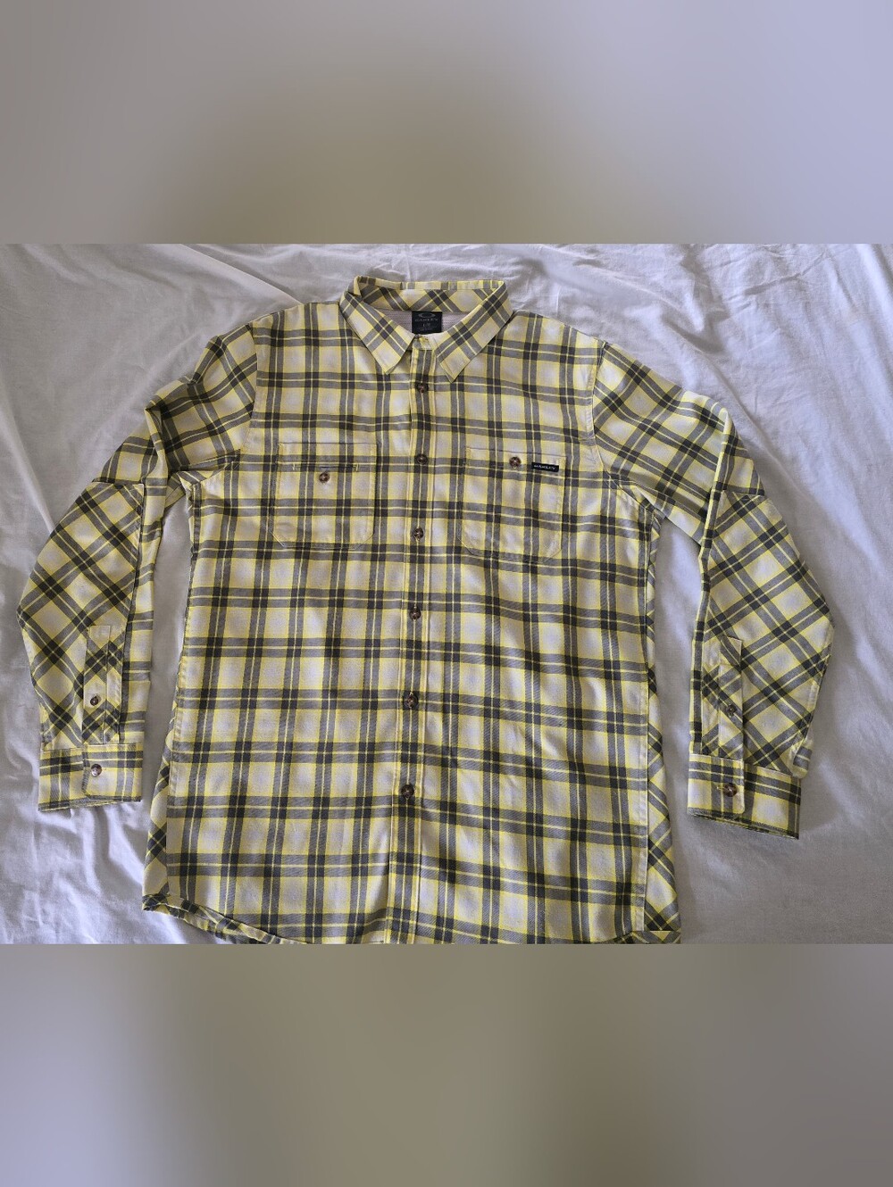 Oakley Men's Yellow Plaid Button-Up Shirt